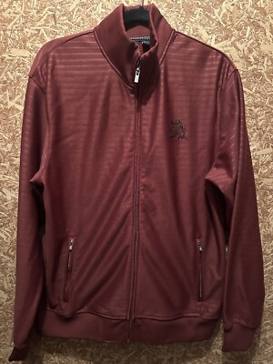 Fox Men s Red Striped Full Zip Jacket Size L