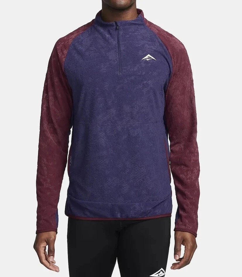 NWT! Nike Trail Men’s Medium Dri-FIT 1/2 Zip Maroon Running Top FB7535-555
