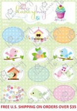 Honeybug MAGNETIC reborn doll PACIFIER Sweet BIRD SPRINKLES sheet 12 decals