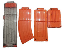 Lot of 4 Nerf Ammo Magazines 1-18x Clear, 1-10x Banana, 1-12x  1-6x TESTED