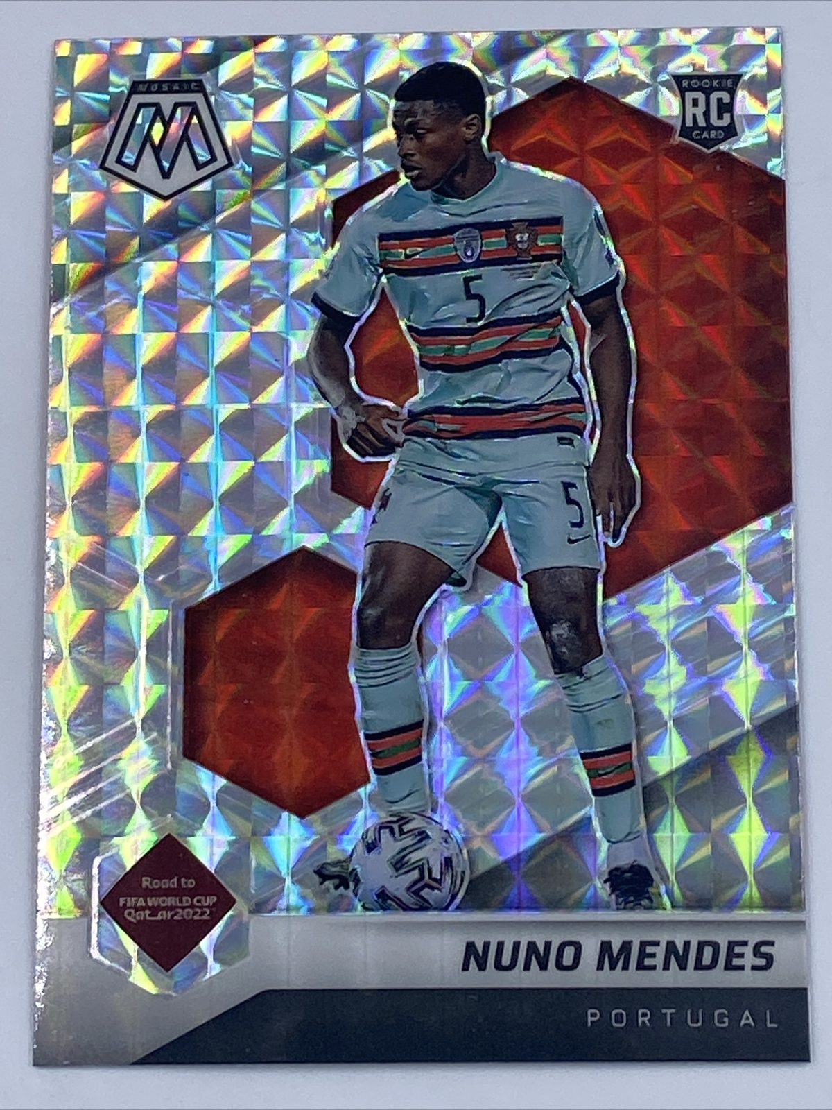 Nuno Mendes 2021-22 Panini Mosaic FIFA World Cup Qatar #111 Rookie Silver Prizm