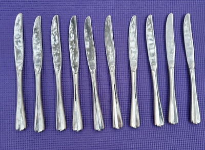 10-Oneida Gala Impulse Stainless Glossy DINNER KNIVES 9''