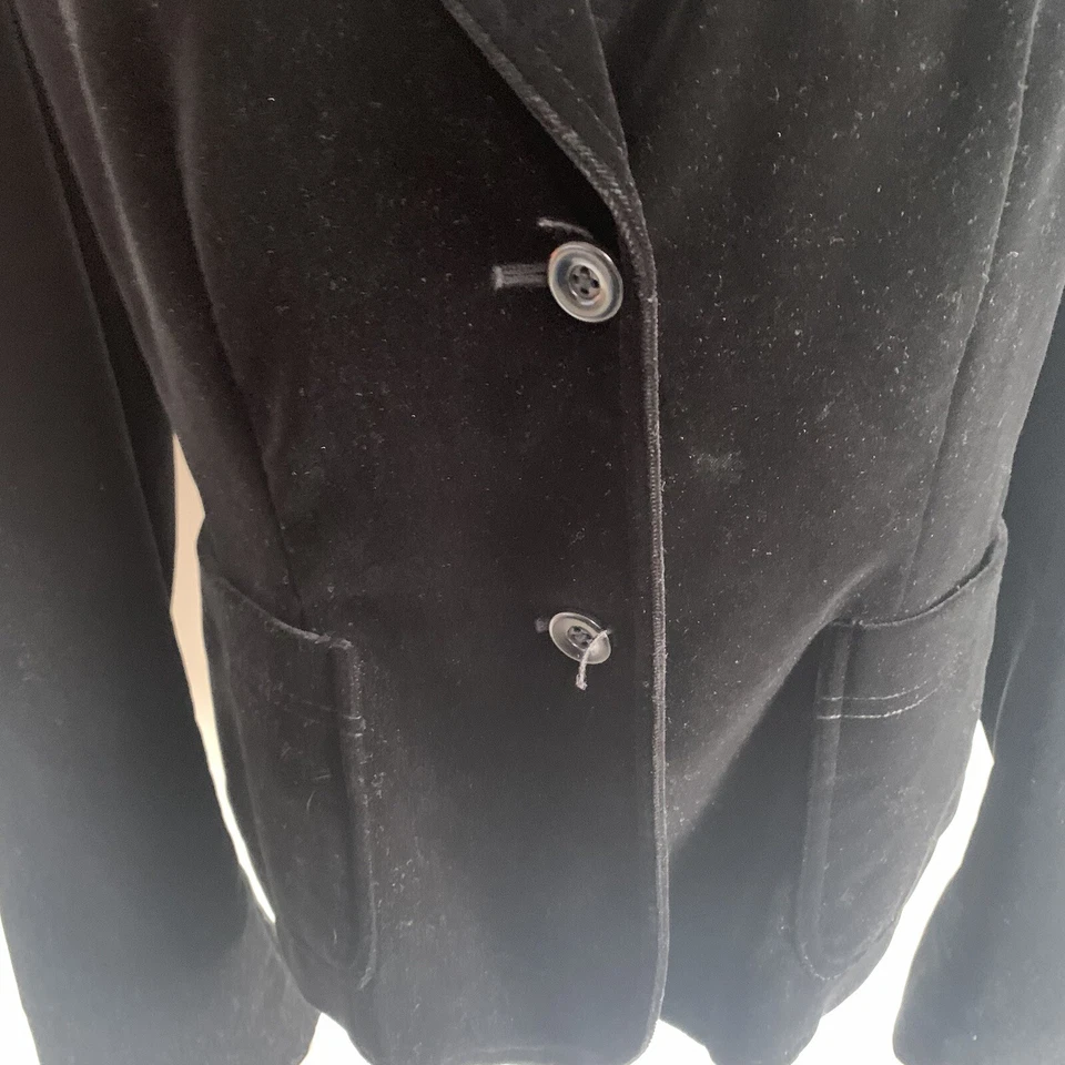 Blazer de terciopelo negro vintage Saks Fifth Avenue para mujer talla 10 Foto 4 de 4