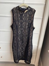 **LOOKS EXPENSIVE** Nwt New Black Gold Lace Forever 21 Dress Size Medium