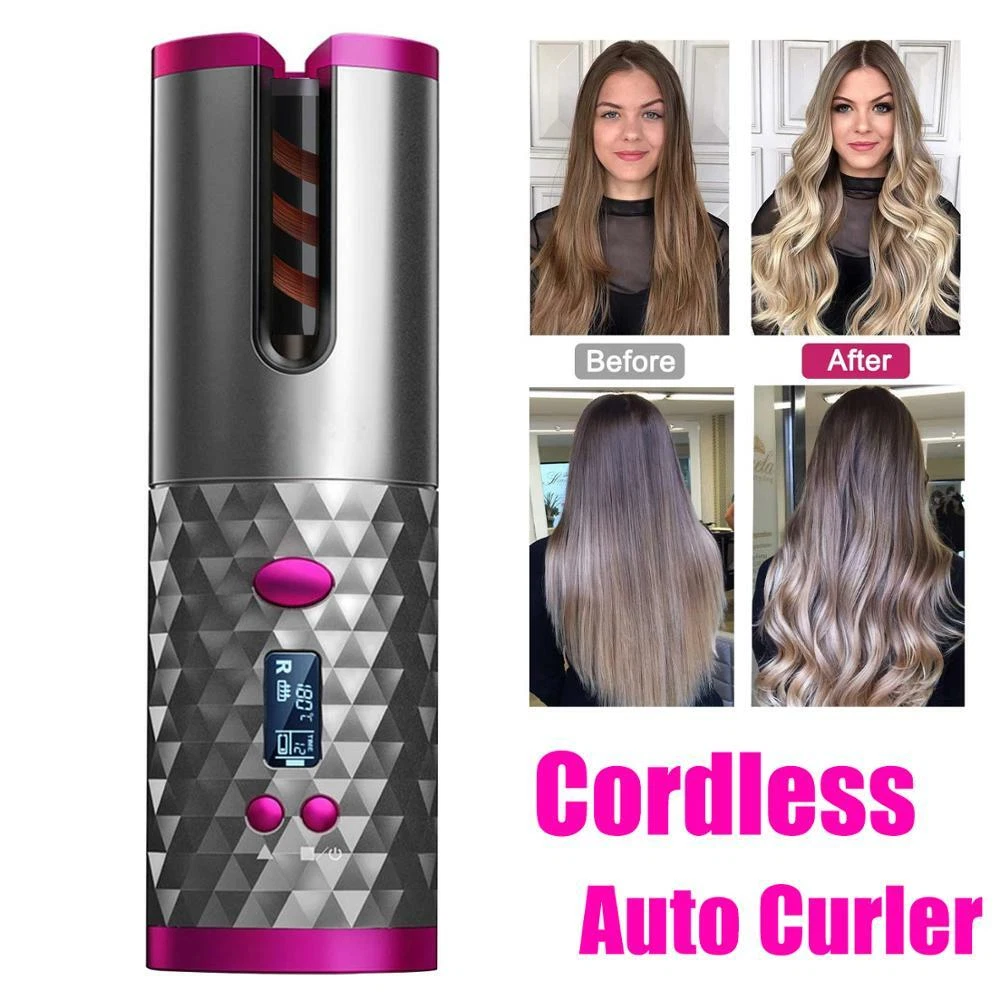 Automatic Hair Curler Iron Cordless Curling Iron USB Rechargeable Wireless  | eBay