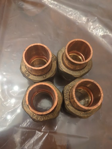 3/4-In Copper Union Lot Of 4 Pieces