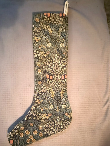 POTTERY BARN CHRISTMAS STOCKING XLONG 32"WILLIAM MORRIS BLACKTHORN VINTAGE NEW - Picture 7 of 7