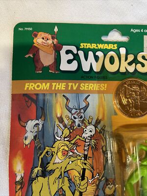 Star Wars Ewoks Dulok Shaman 1985 Kenner Action Figure and Coin