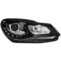 D-Lite Scheinwerfer Set FüR VW Golf 6 VI Bj. 08+ Tagfahrlicht Black Schwarz LED