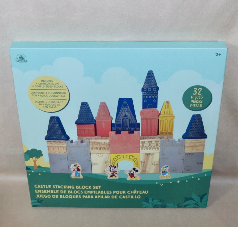 Disney ~ Mickey Mouse, Minnie, Donald & Goofy Castle Wooden Block Set 2023 NEW - Image 4 of 4