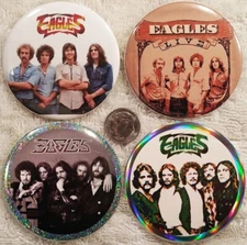 Eagles Band PIN BUTTON LOT Group Photos Randy Meisner Christmas Gift Cyber Sale