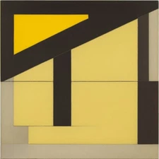 Medium Abstract Painting 2x2 ft. Post-Modernism Geometric Demrin OOAK NEW