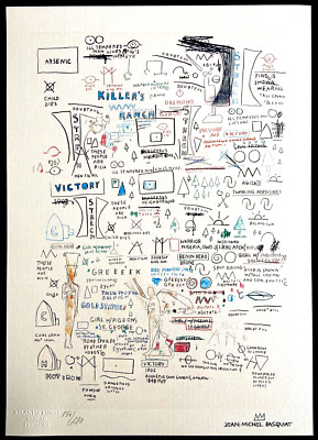 Jean-Michel Basquiat Lithographie [ COA Original Sign. A Pen] Nummeriert Hand