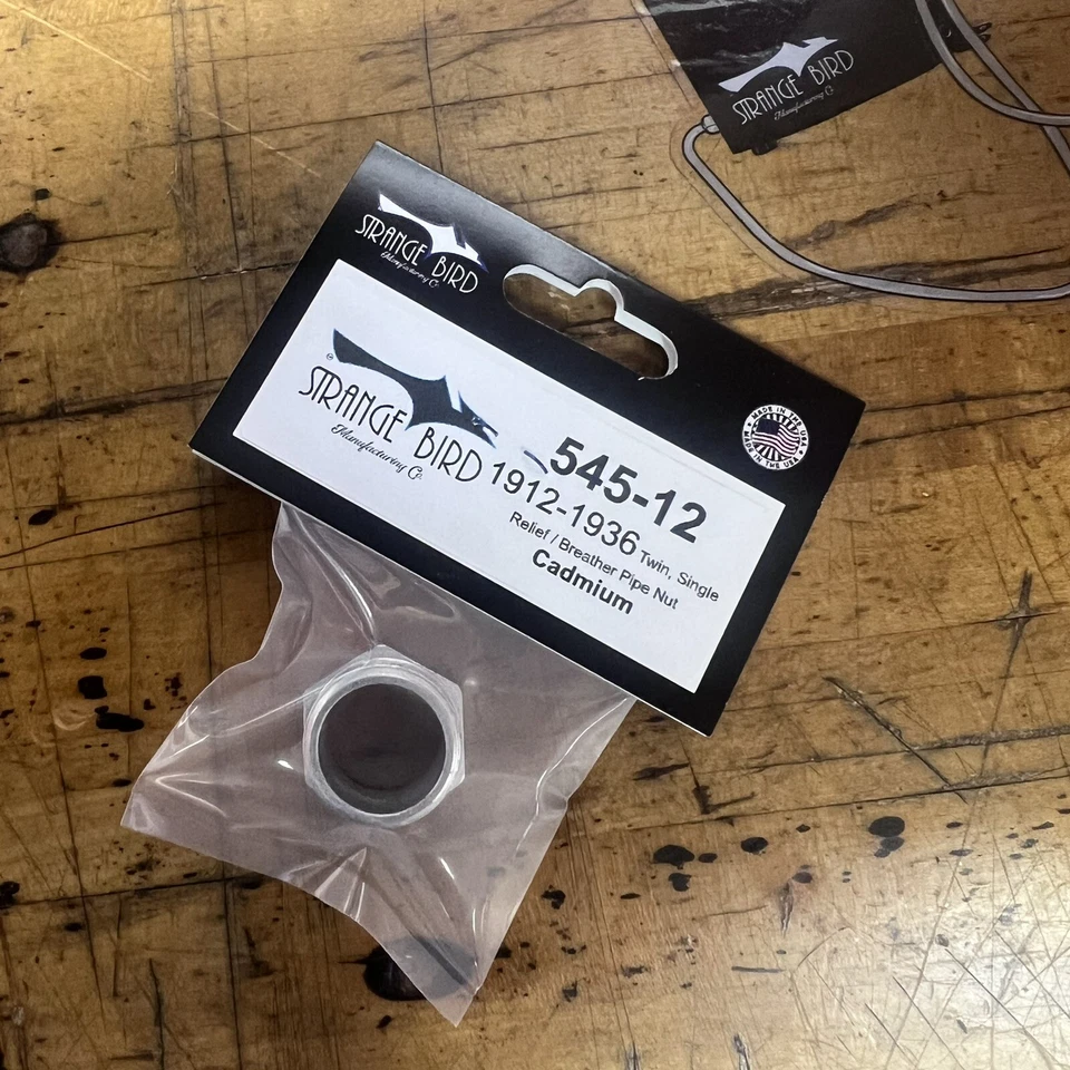 Tuerca de tubo de alivio Harley Davidson 545-12 modelos 1912-1936 JD VL DL RL A B HECHA EN EE. UU. Foto 3 de 4