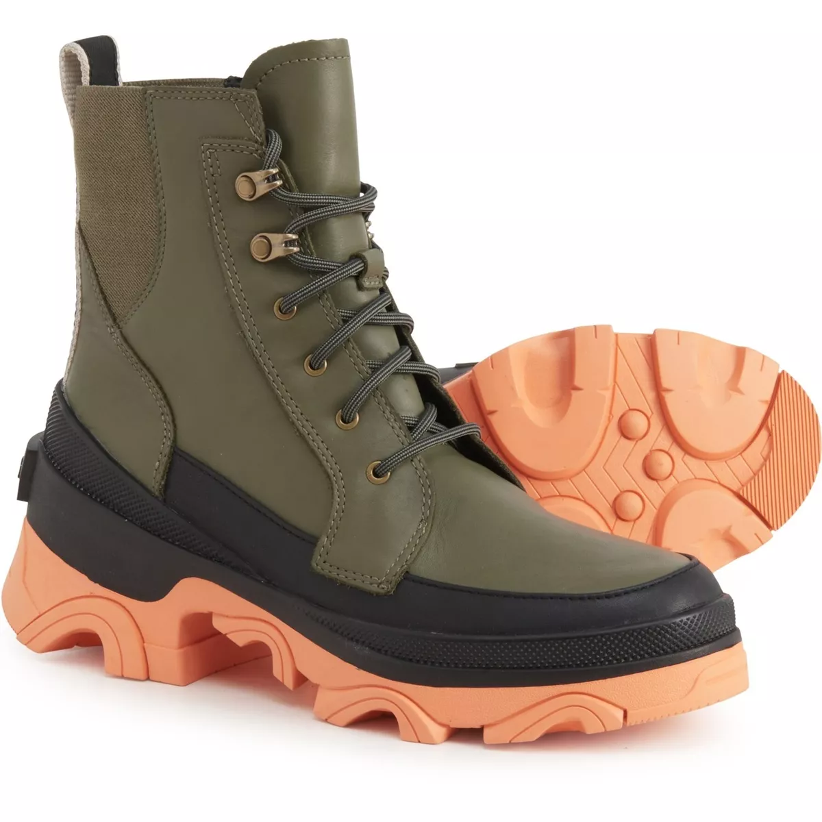 FP Movement x SOREL Brex Lace Boots Womens Size 7 12 Olive Green Statement Wear