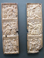 Carved Faux Ivory Diptych 9th Century Facsimile Andrews V&A Museum Antique