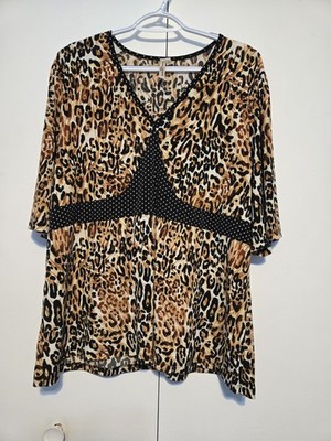 Susan Lawrence Animal Print Top, Size 3X
