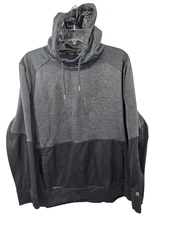 Layer 8 Men's Black Gray Thermal Pullover Hoodie Sweatshirt Pockets XL