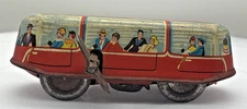 1950's Technofix Tin Wind Up Trolly Car Toy Western Germany None working As Is