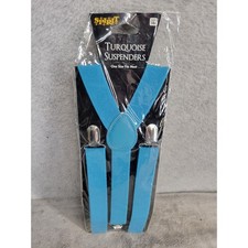 Spirit Halloween Turquoise Suspenders Costume Accessory One Size Fits Most