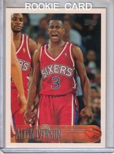 1996-97 TOPPS basketball Allen Iverson RC rookie card #171 PHILADELPHIA 76ERS. rookie card picture