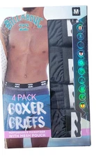 Billabong Performance Microfiber Boxer Briefs Mesh Pouch 4 Pack MEDIUM BLACK