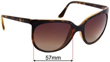 Lenti di ricambio per occhiali da sole SFx adatte a Ray-Ban RB4126 gatti larghezza 1000 - 57 mm