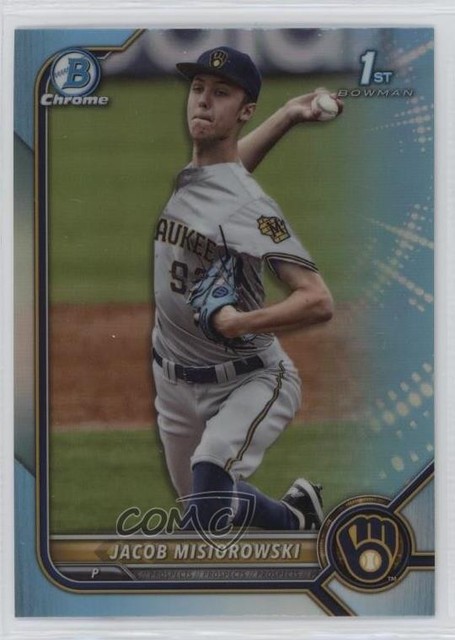 2022 Bowman Draft Chrome Sky Blue Refractor Jacob Misiorowski #BDC-132 9m2