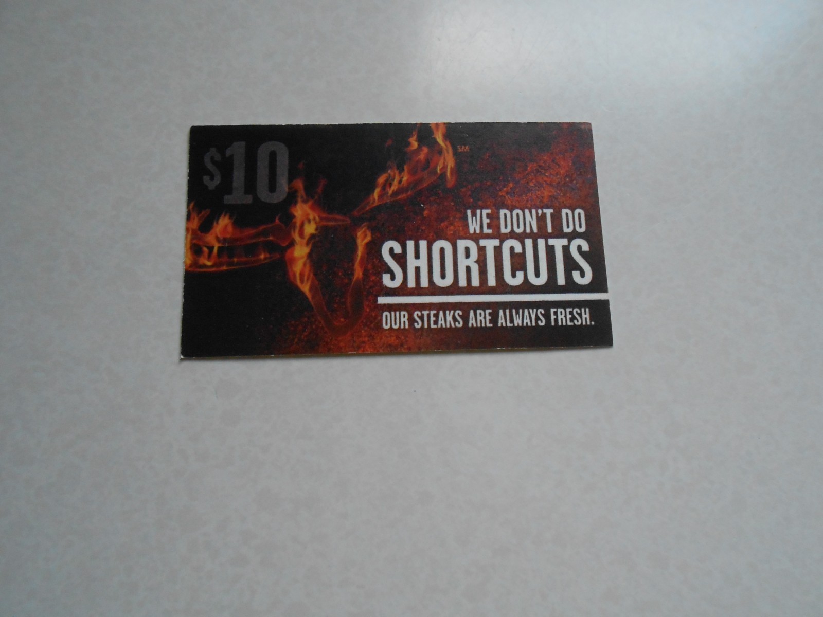 Lot of 10 Longhorn Steakhouse 10.00 Dollar Meal Cards