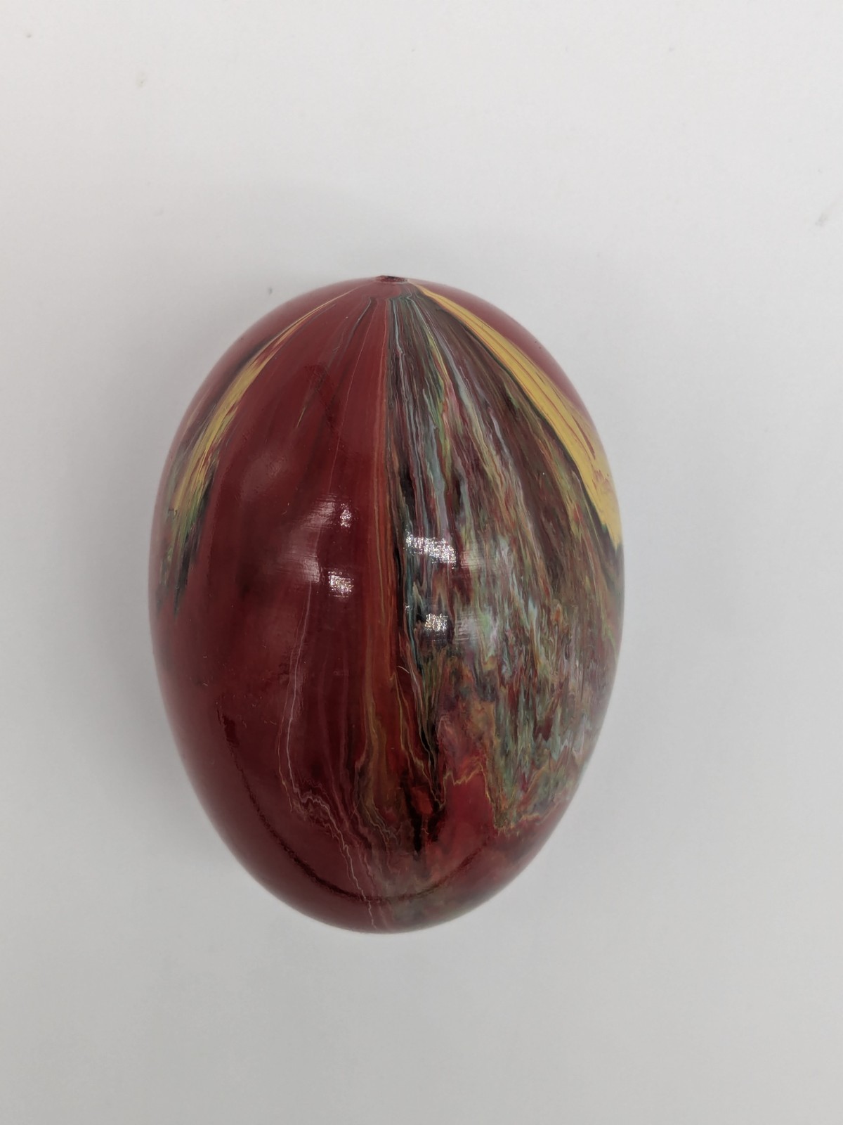 Vintage Handpainted Carved Wooden Egg