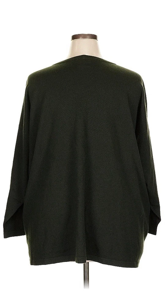 $1500 Eskandar 3X Oversized Deep Green Cotton Cashmere Pullover Sweater - Image 2 of 3