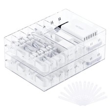 2Pcs Cable Charger Organizer Box, Large Cords Storage Organizer with Adjustab...