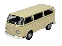 Welly 1972 Vw Volkswagen Bus Transporter T2 Beige 1:34 Die Cast Metal Model New