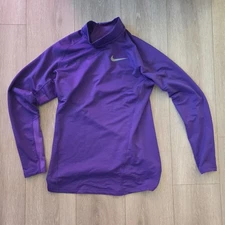 Nike Shirt Mens Base Layer Long Sleeve Mock Neck DriFit Cold Cq6537-547 M Purple