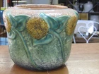VINTAGE ROSEVILLE SUNFLOWER VASE EXTREMELT RARE EARLY PIECE