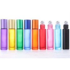 5ml 10ml Thick Matting Glass Essential Oil Perfume Roller Bottle Metal Ball