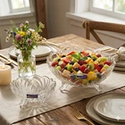 7-Piece Premium Footed Glass Crystal Clear Fruit Bowl Set for Salad, Desserts