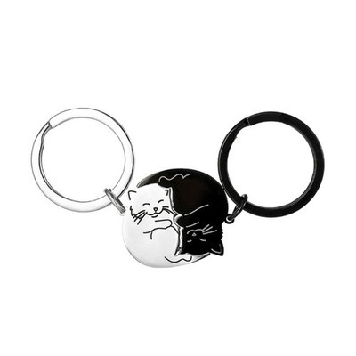 Adorable Cat Couple Keychains for Engagement Wedding Fiancees Birthday Present