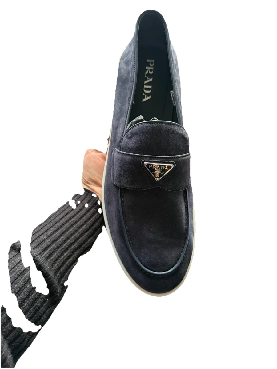 Prada Men\'s Navy Suede Slip-On boat Shoes 40 PRADA Blue Suede Casual Shoes for Men for sale | eBay main image 4
