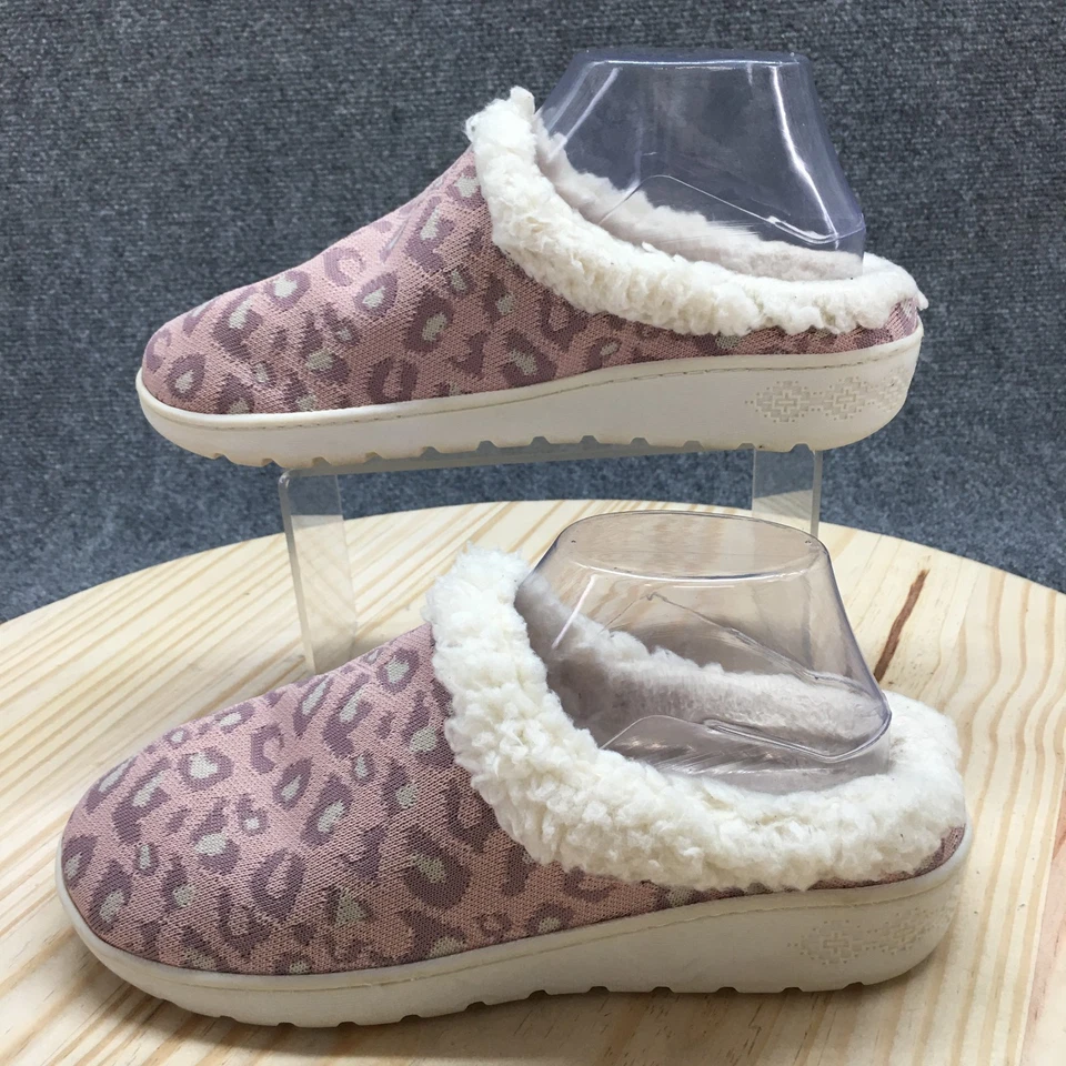 Muk Luks Slippers Womens 7-8 Mule Pink Purple Slip On Animal Print Round Toe - Image 2 of 4