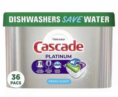 Cascade Platinum Dishwasher Pods - 36ct. New Sealed
