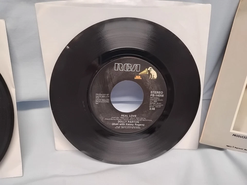 Dolly Parton Kenny Rogers 9 To 5 / Real Love 45 RPM LOT OF 2 - Image 4 of 4