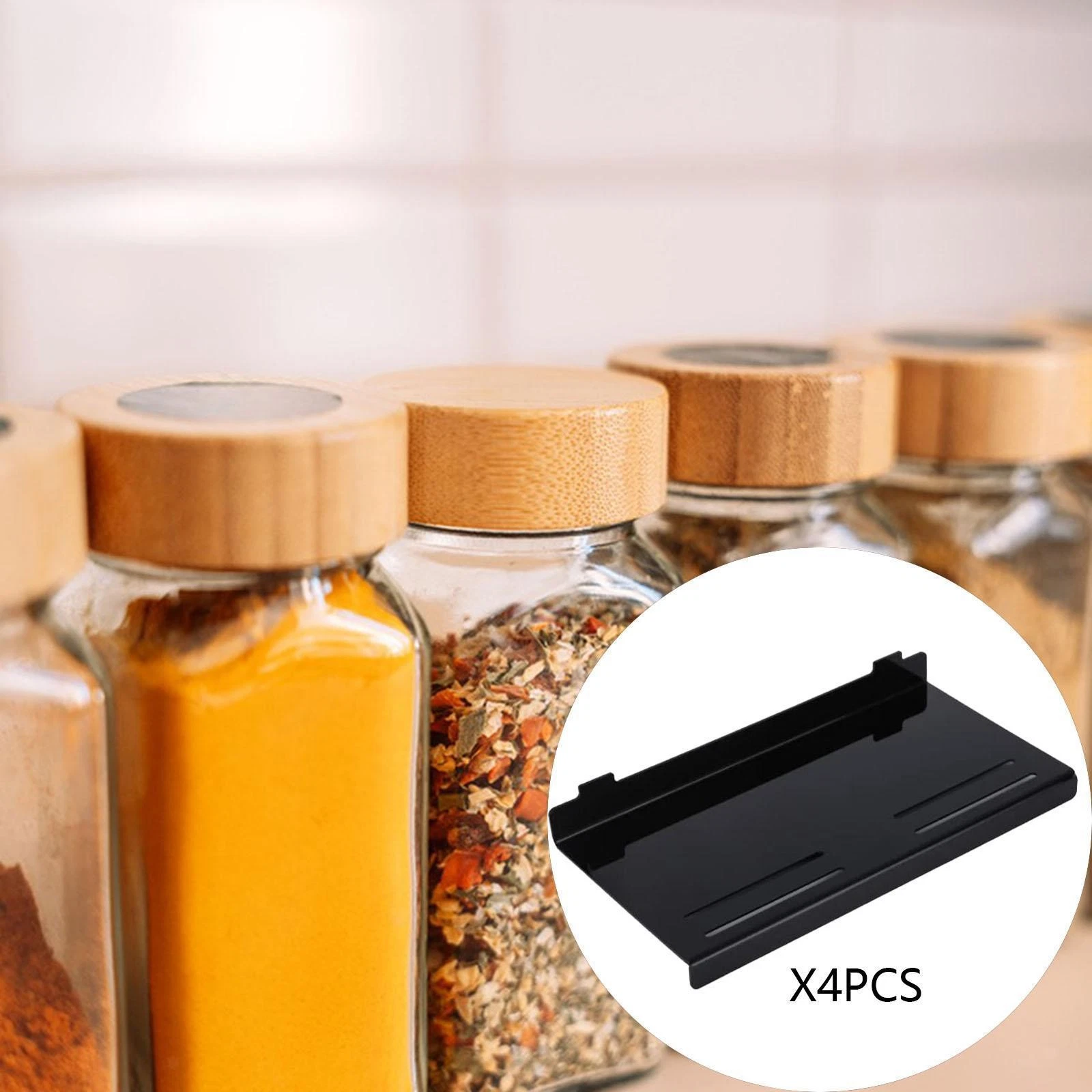 Spice Drawer Organizer 4 Tier Spice Holder Tray for Countertop Shelf Cabinet