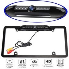 US License Plate Metal Frame Rear View Backup Camera CMOS HD LED Night Vision