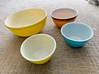Vintage PYREX Mixing Bowls - Solid Colors, not matched, earliest 1940’s