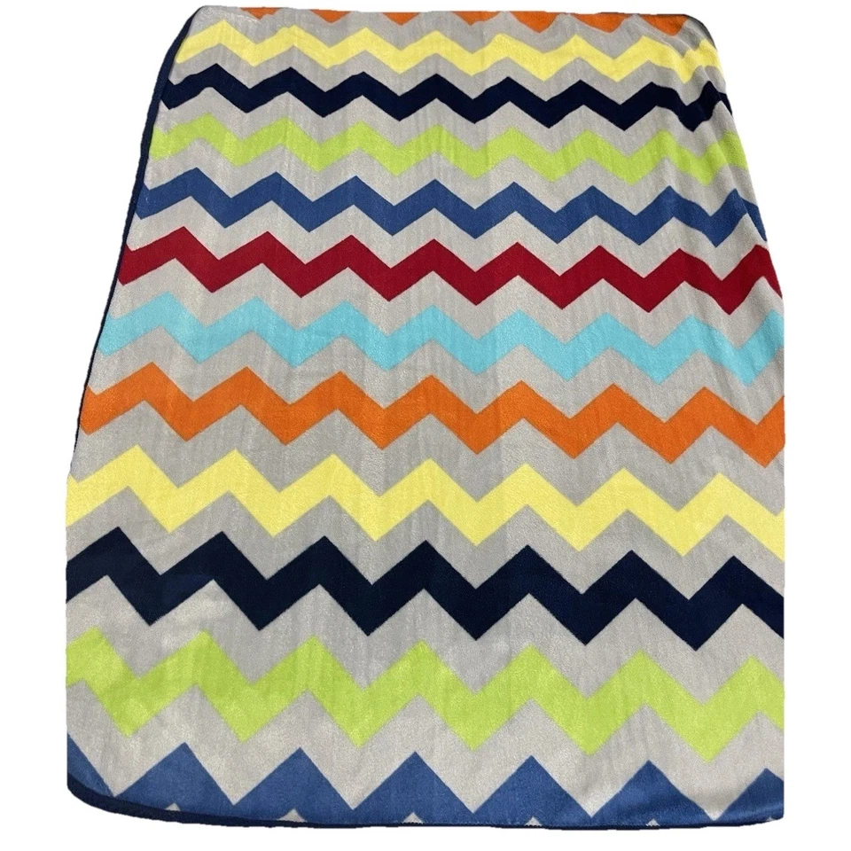 Cobertor Circo Target azul Chevron Sherpa cinza laranja amarelo água verde 29x38,5 - Imagem 2 de 4