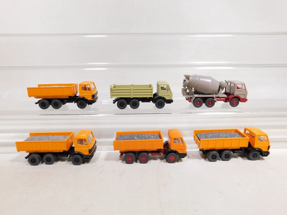 6x wiking H0 1:87 Autocarro MB Betoniera Ribaltabile Con Absetzmulde ecc Mint # - Immagine 2 di 4