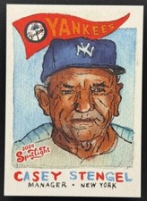 2024 Topps Spotlight MLB Baseball Andy Friedman Casey Stengel Stamp #/75 Yankees