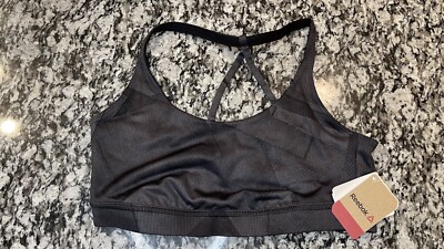 NWT Reebok Women's Tri Back Sport Bra SR$25 Black Medium