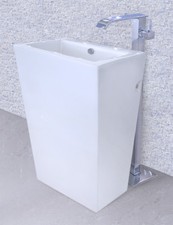 Bathroom Pedestal Sink - Cesaro II - Modern Bathroom Pedestal Sink Vanity 20"